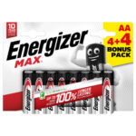 Energizer Max Alkaline AA Battery Pack Of 4+4