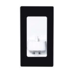 In-wall Electric ToothBrush and Shaver socket with Black Steel F/plate