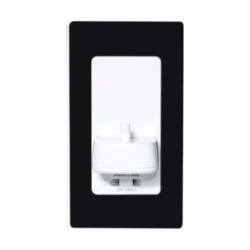 52630014-1.jpg In-wall Electric ToothBrush and Shaver socket with Black Steel F/plate - Image 1