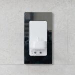 Inwall Electric ToothBrush & Shaver socket with Polished Steel F/plate