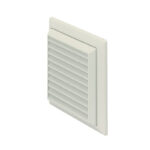 100mm multi fit outlet/louvre grille & fly scrn - white