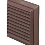 100mm multi fit outlet/louvre grille & flyscrn brown