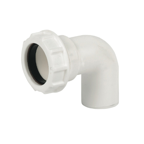 60041261-1.jpg F-P comp waste 90' conv bend 32mm wht - Image 1