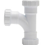 UNI white comp waste - swept tee 40mm