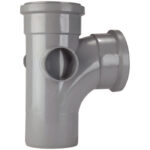 POLYPIPE Soil 82mm Grey Single Branch 925 Deg 2 Boss  ST301