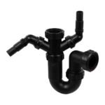 Mclpine Black Sink Trap With Twin 135 Degree Domestic Appliance Nozzle