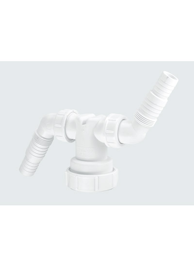 61020383-1.jpg McALPINE twin connector for s/pipe V33WM - Image 1