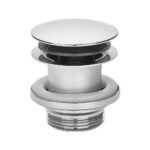 McA SS dome plastic basin waste CP 1 1/4" sprg m/room