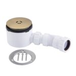 McAlpine 90mm Shower Trap 50mm Water Seal CP Brass Sltted Grate