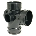S-WELD soil 92.5 deg access branch triple socket black