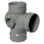 S-WELD soil 92.5 deg access branch triple socket grey