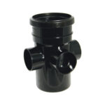 F-P 110mm soil boss pipe spigot black