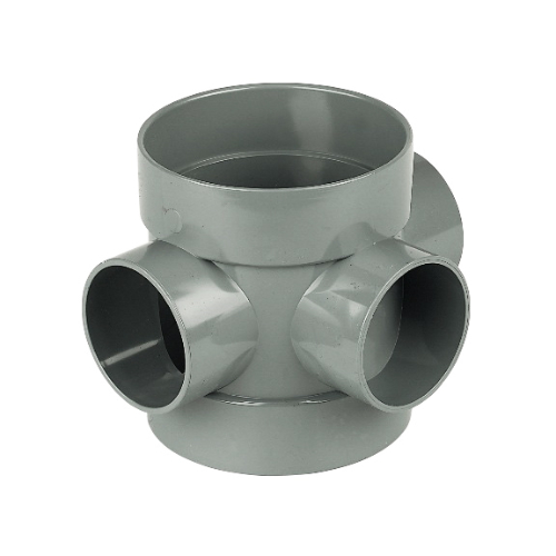 62023713-1.jpg F-P 110mm soil short boss pipe grey - Image 1