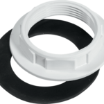 McA White Plastic Backnut With Rubber Washer BN2