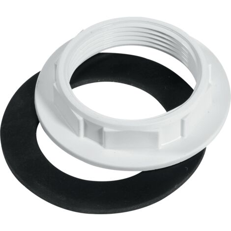 Product image for SKU 62024007 McA White Plastic Backnut With Rubber Washer BN5 - Image 1