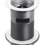 McA 1 1/4" Black Plastic Slotted Basin Waste 60mm SS Flange BSW12