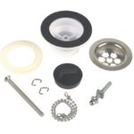 McA 60mm SS Flange Centre Pin Basin Waste With Black PVC Plug BSW2P