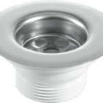 McA Centre Pin Sink Waste 85mm SS Flange With Plug BSW3PC