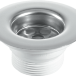 McA Centre Pin Sink Waste 85mm SS Flange With Plug BSW6PC