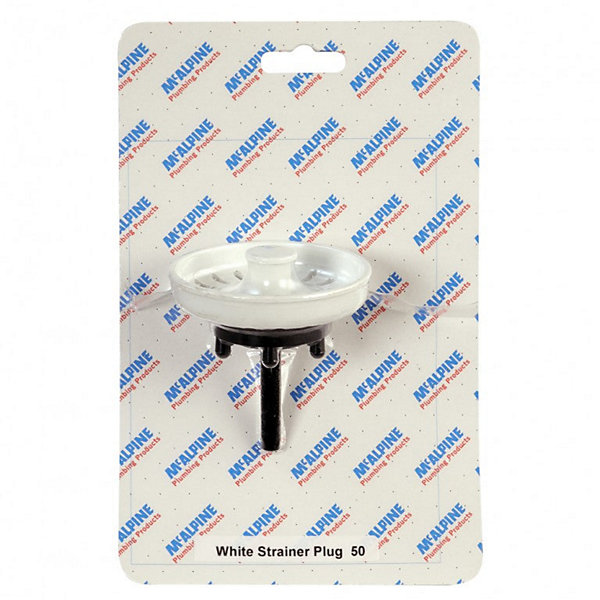 Product image for SKU 62024091 McA White Strainer Plug CARD-50 - Image 1