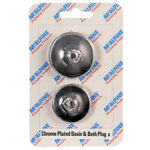 McA Chrome Plated Basin & Bath Plugs CARD-6