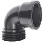 McA drain conn 90deg bend - black DC90BL