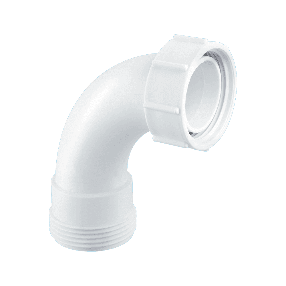 Product image for SKU 62065477 McA 1 1/2" 90 Degree Bend BSP Male Thread x BSP Coupling Nut T1 - Image 1