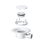 McA Valve Shower Gully White Plastic Clamp Ring & Cvr Plate VSG1WH-NSC