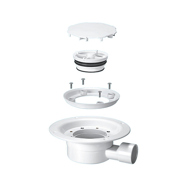 Product image for SKU 62065618 McA Valve Shower Gully White Plastic Clamp Ring & Cvr Plate VSG1WH-NSC - Image 1