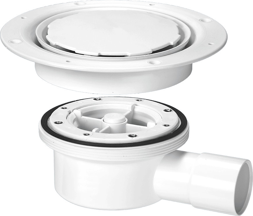Product image for SKU 62065622 McA Two Piece Valve Shower Gully White Plastic Clamp Ring VSG52WH-NSC - Image 1