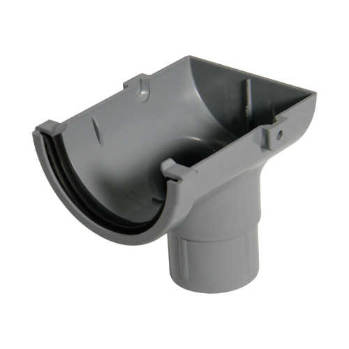 66026004-1.jpg Half rnd 75mm gutter stopend outlet grey - Image 1