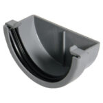 Half rnd 75mm gutter ext stop end grey