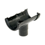 Half rnd 75mm gutter running outlet black