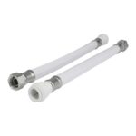 (1 = PK 2) S-F white PVC hose 500mm - 15mm x 1/2"TC