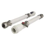 (1 = PK2) S-F white PVC hose & serv vlv 300x15x1/2