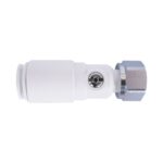 S-F white plastic service valve 15 x1/2"