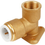 SPEEDFIT pre pack brass backplate elbow 15mm x 1/2"