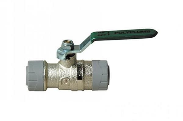 Product image for SKU 70025581 POLYPLUMB brass 1/4turn ball valve 22mm - Image 1