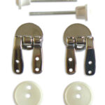 Wooden WC seat bar hinge set - chrome