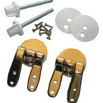 Standard wood WC seat hinge set - brass