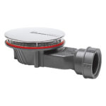 SLIM+ Extra Flat Shower Waste 90mm - Matt Black ABS Dome