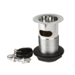 Basin waste 1.1/4" slotted CP - with black plastic plug