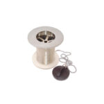 Unslotted sink waste Brass body & Poly plug 1 1/2"