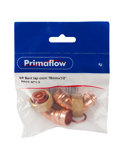90002189-1.jpg PrimaPack SR Bent Tap Connector 15mm x 1/2" (Pk2) - Image 1