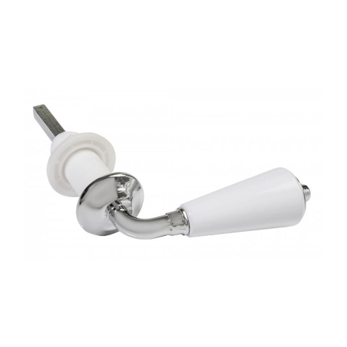 90009254-1.jpg PrimaPack WC Cistern Handle - chrome/white ceramic - Image 1