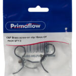 (1 = PK 2) PrimaPack Brass Screw-on Bracket 15mm - CHROME