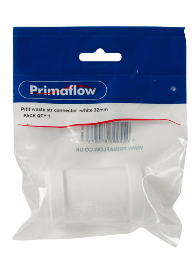 90013001-1.jpg PS P/fit waste str connector -white 32mm - Image 1