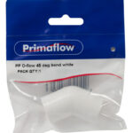 PS PP O-flow 45 deg bend white