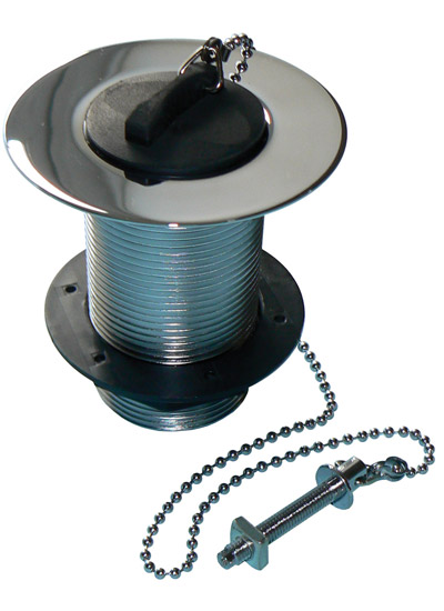 90016549-1.jpg PrimaPack Brass Belfast Sink Waste 1.1/2" + Plug Chain & Stay - Image 1