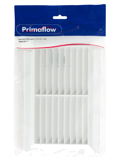 90023047-1.jpg PS Vent louvre/fly screen 9"x 6" - white - Image 1